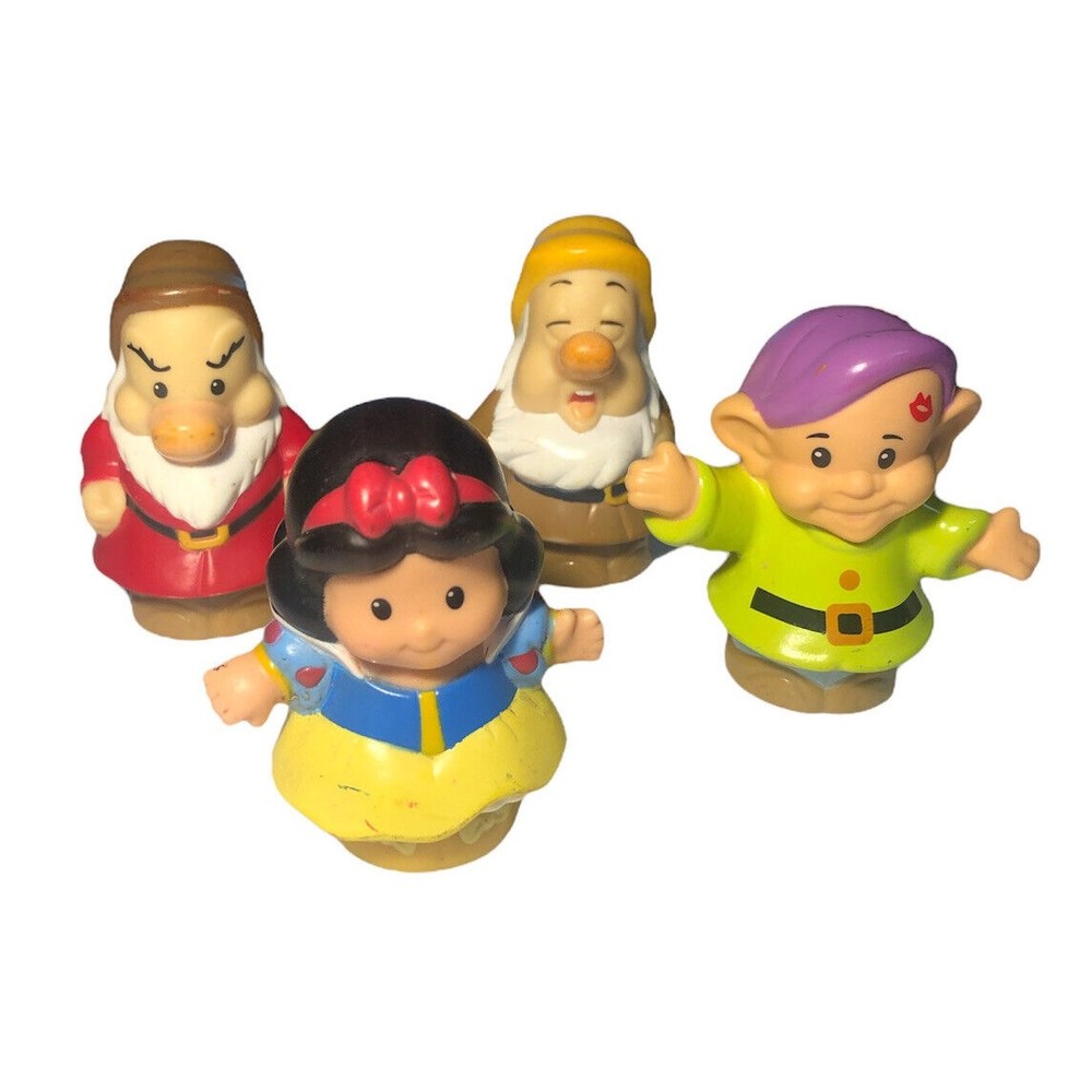 Fisher Price Little People Princess Disney Snow White & 3 Dwarfs 2012 Mattel
